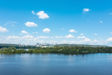 Aerial view of beautiful river on sunny day