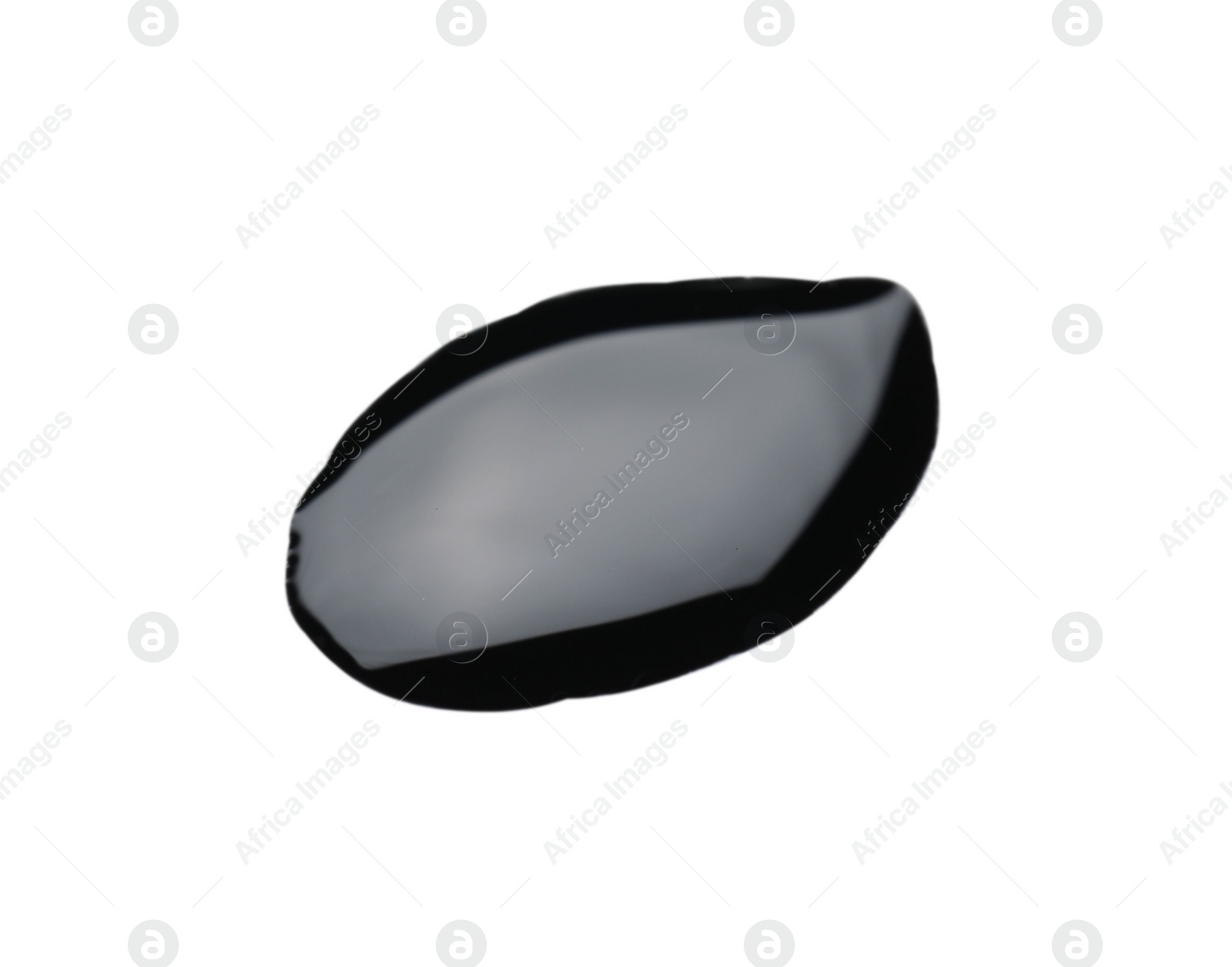 Photo of Black glossy oil blob isolated on white