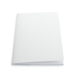 Photo of Blank paper brochure isolated on white. Mockup for design