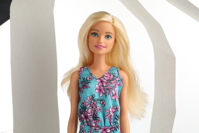 Photo of Mykolaiv, Ukraine - September 2, 2023: Beautiful Barbie doll isolated on white