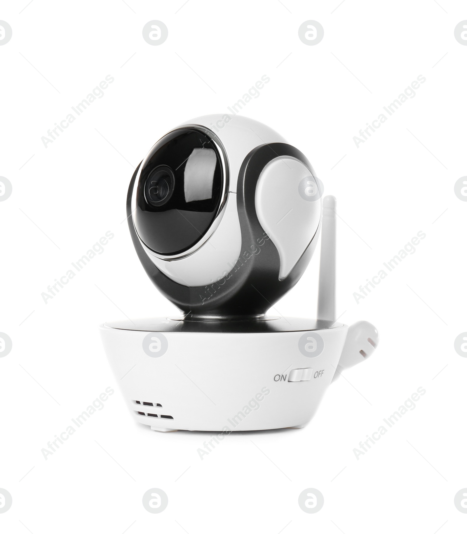 Photo of Baby monitor isolated on white. CCTV equipment