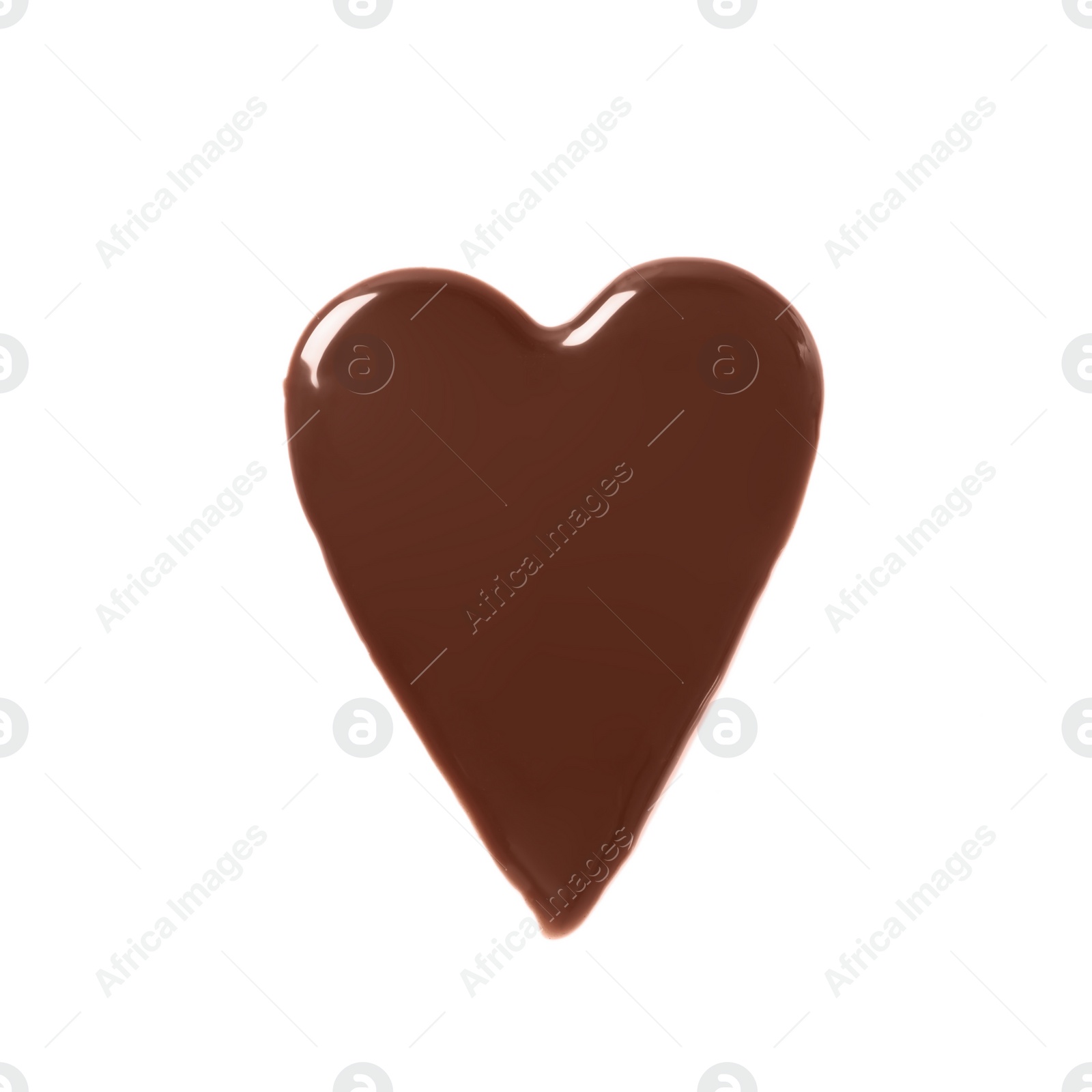 Photo of Heart made of dark chocolate on white background, top view