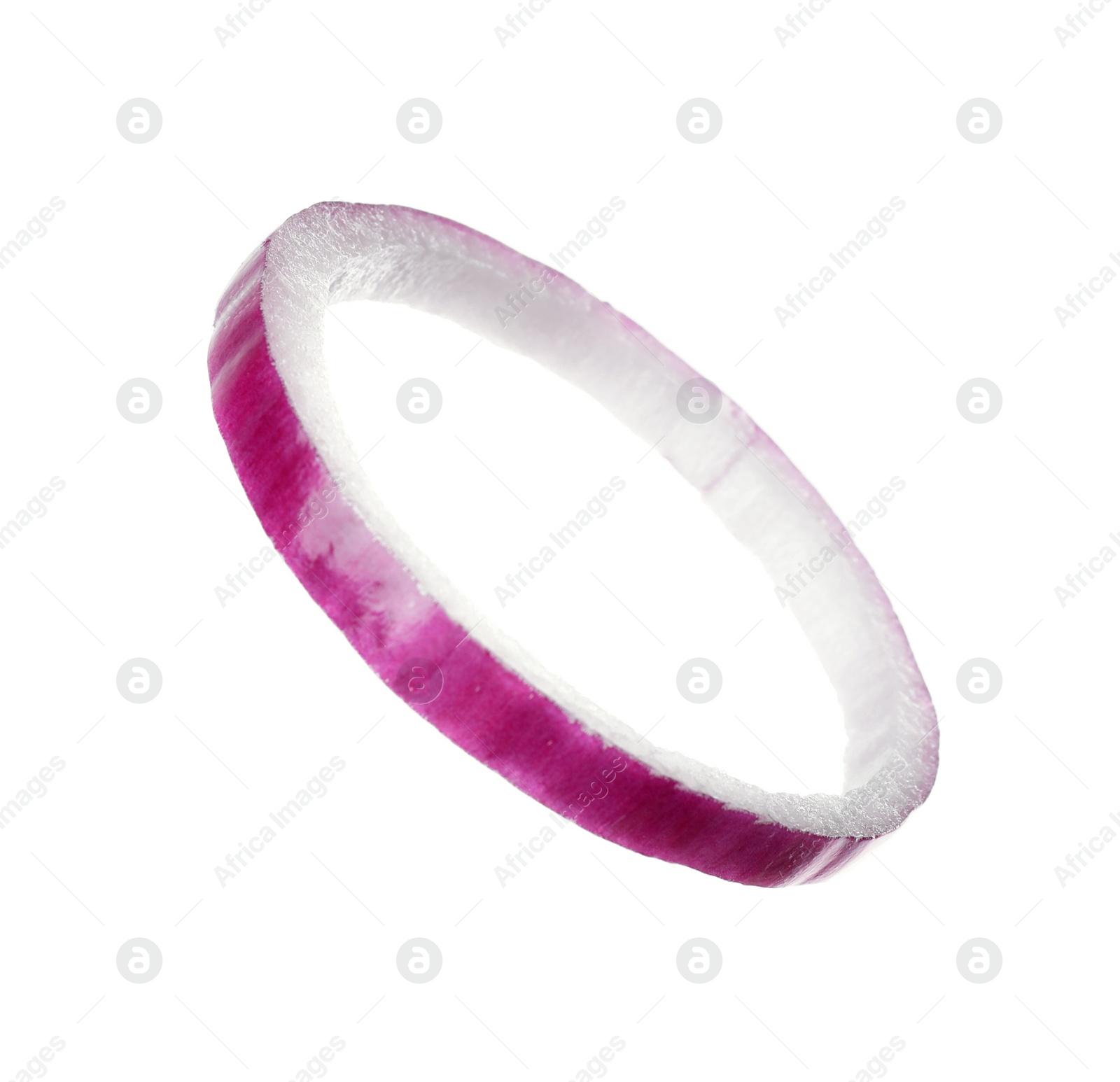 Photo of Cut red onion isolated on white. Ingredient for sandwich