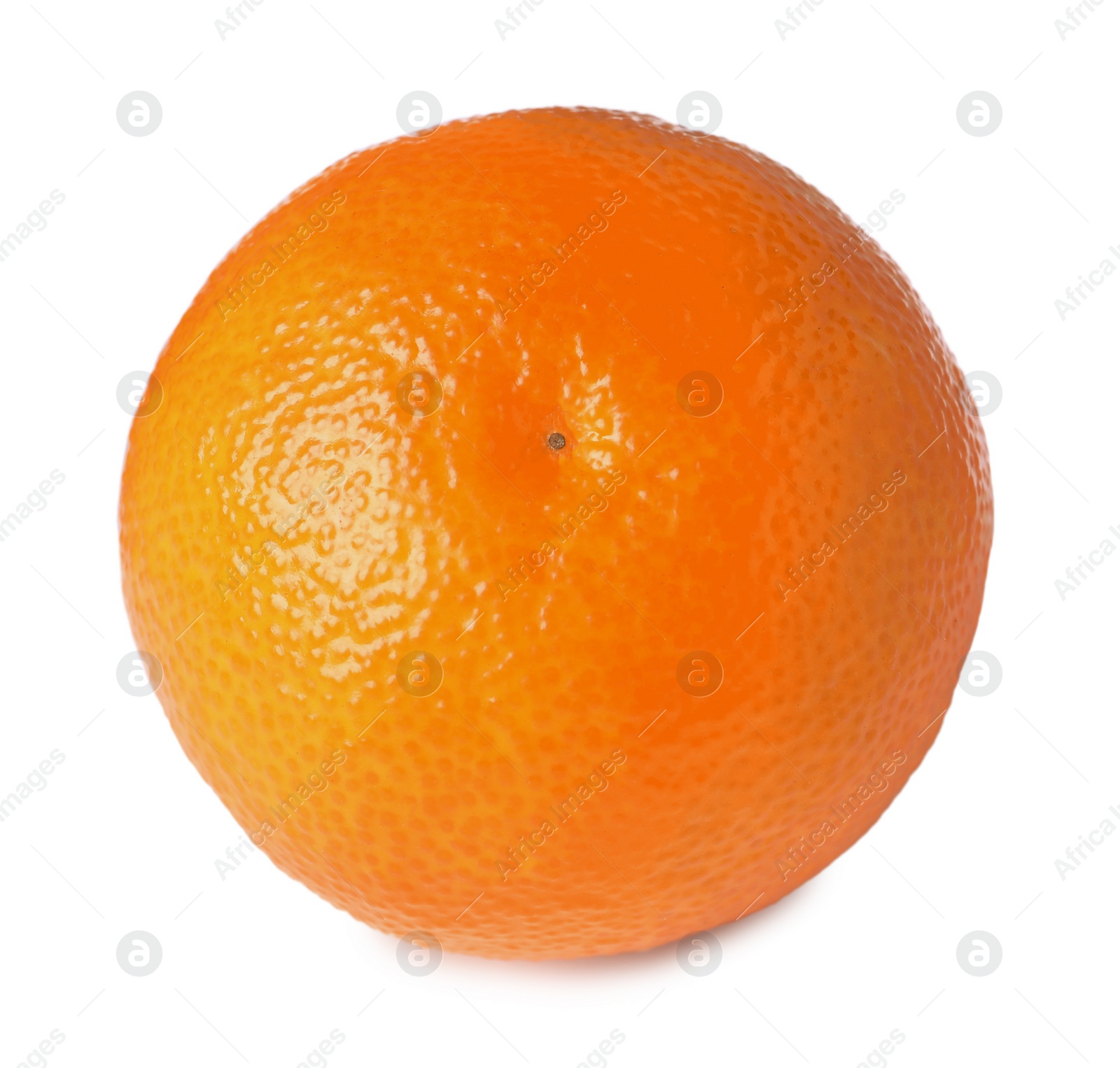 Photo of One fresh ripe tangerine isolated on white