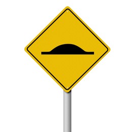 Illustration of Road sign Speed Bump isolated on white, illustration