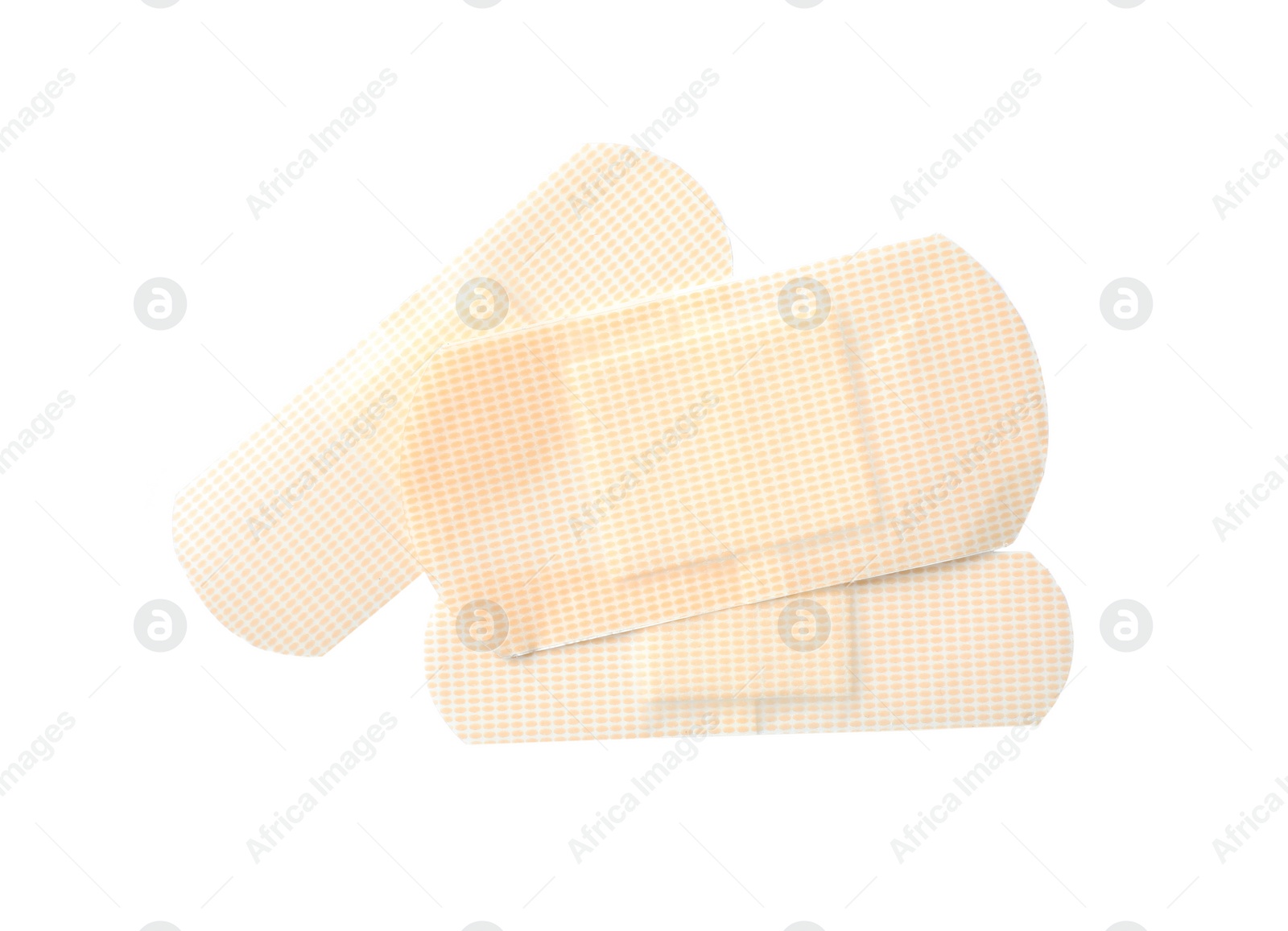 Medical sticking plasters isolated on white. First aid item Photo of Medical sticking plasters isolated on white. First aid item