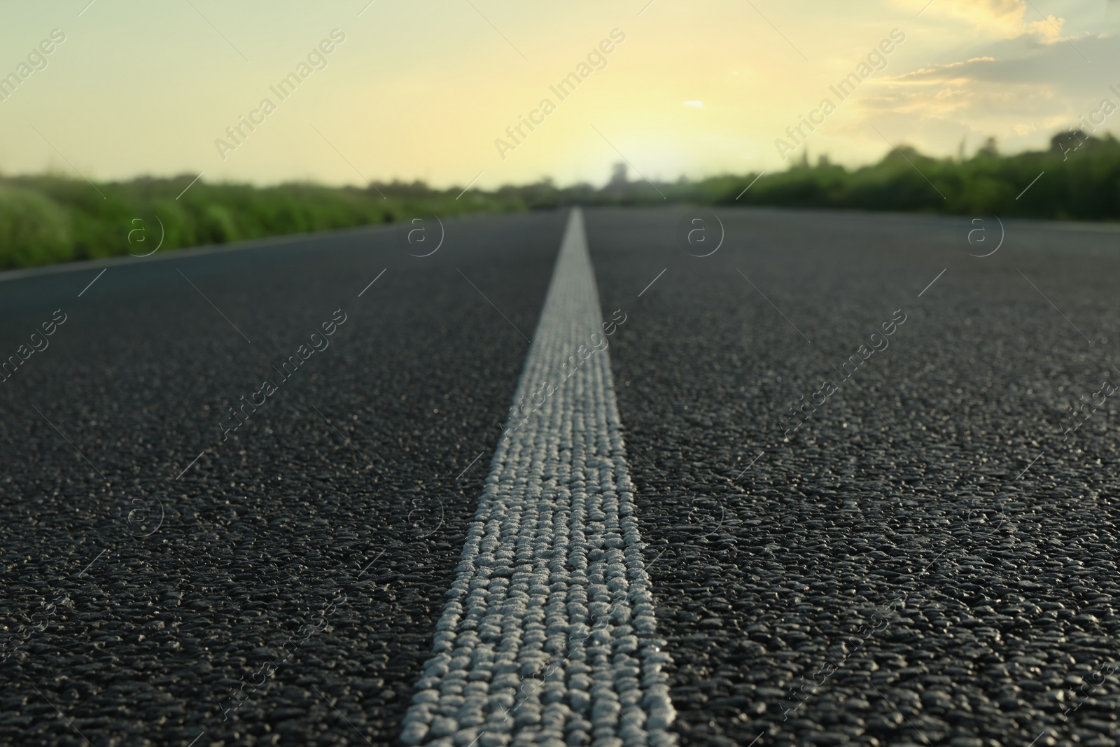 Photo of View of asphalt road on sunny day, closeup