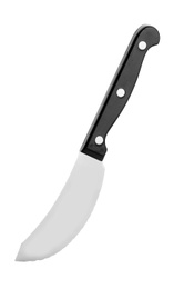 New pizza knife with black handle isolated on white