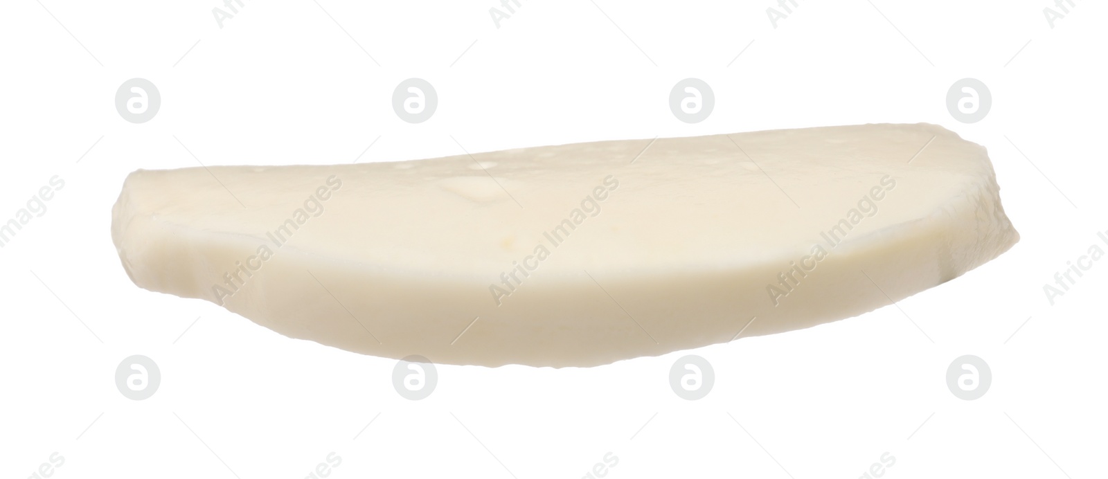 Photo of Piece of mozzarella cheese isolated on white