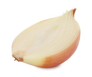 Half of fresh onion isolated on white