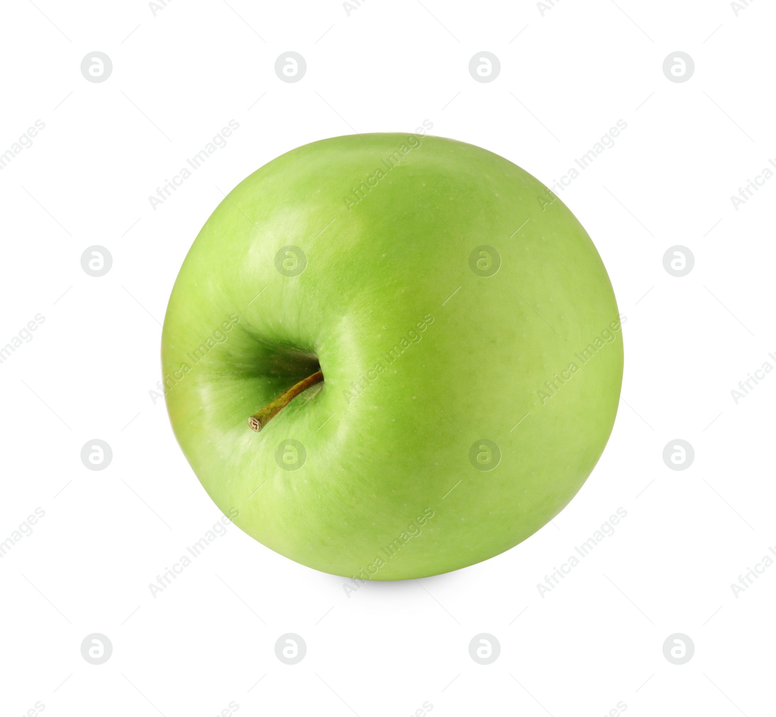 Photo of One ripe green apple isolated on white