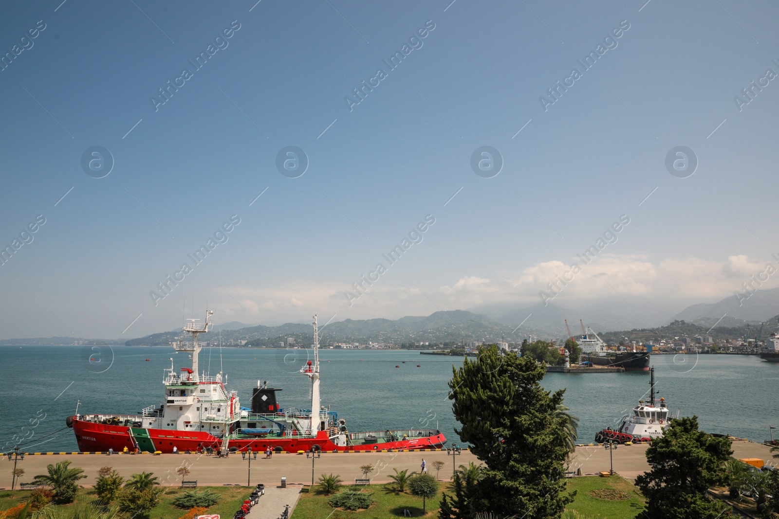 Photo of BATUMI, GEORGIA - AUGUST 28, 2022: Ship moored in sea port