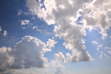 Photo of Amazing view of blue sky with fluffy white clouds