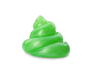 Green slime isolated on white. Antistress toy