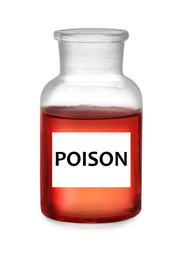 Image of Apothecary bottle with poison on white background