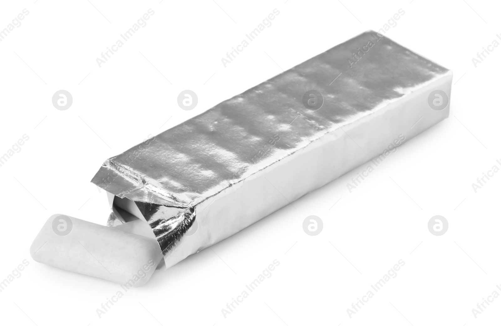 Photo of Pack with chewing gums on white background