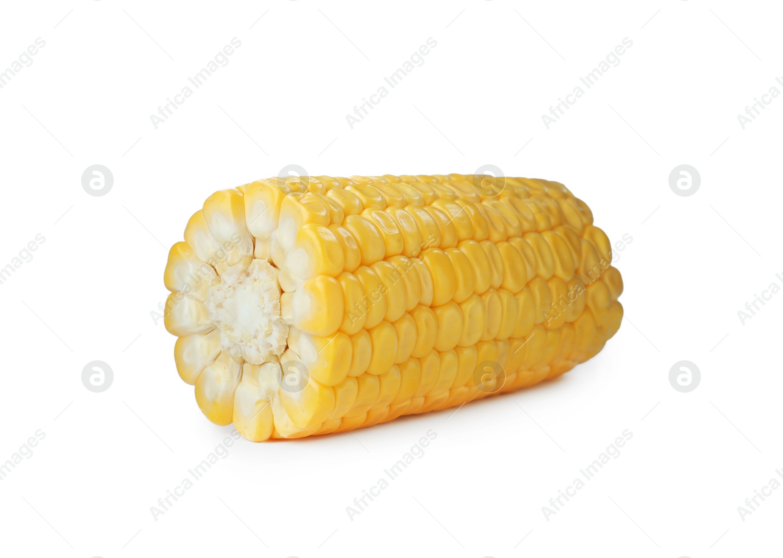 Photo of Piece of fresh corncob on white background