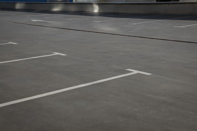 Outdoor car parking lot on sunny day