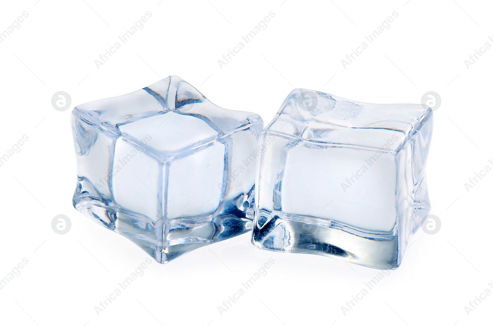 Photo of Crystal clear ice cubes isolated on white