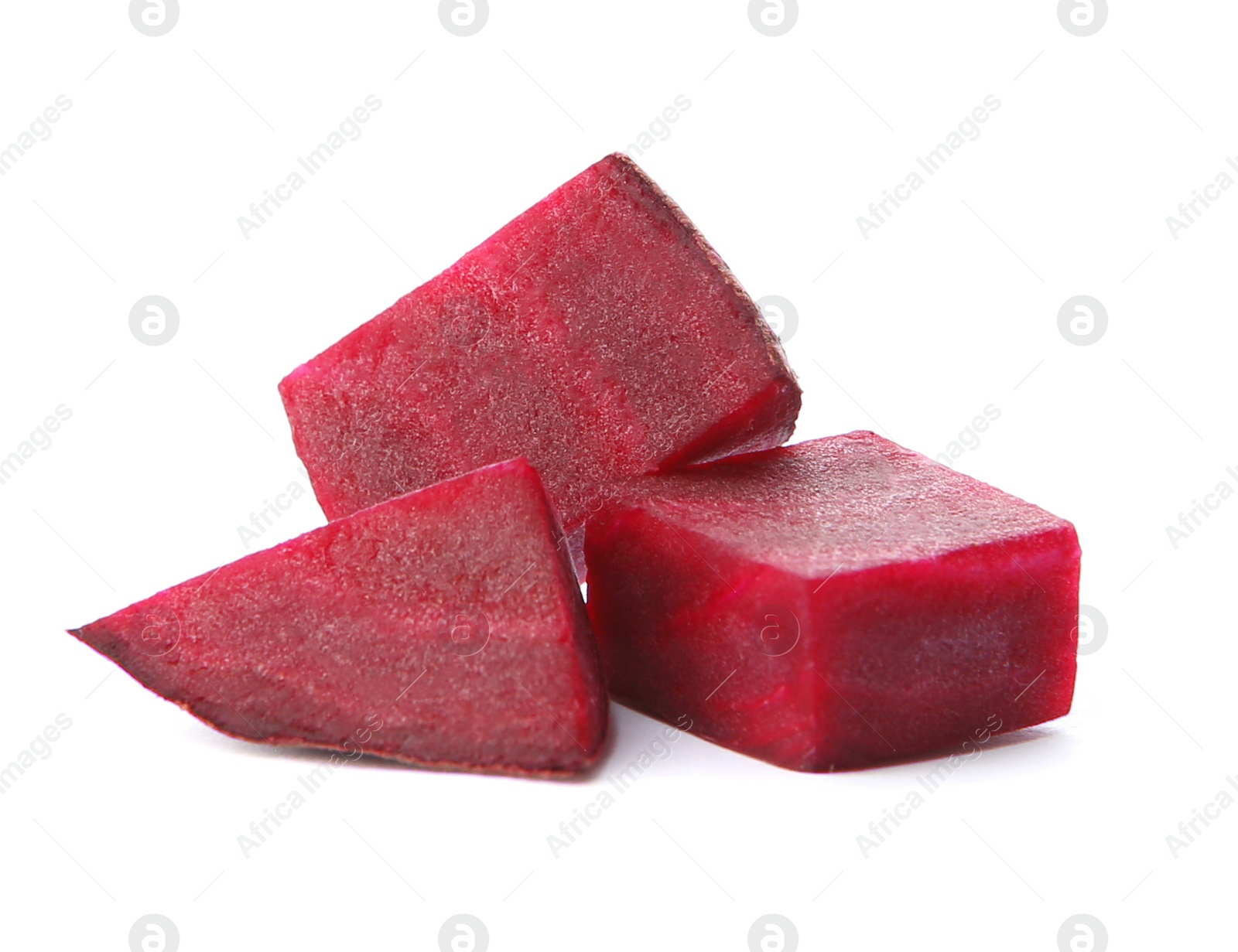 Photo of Cut fresh red beet on white background