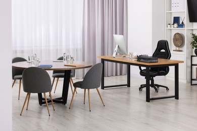 Stylish office with comfortable furniture. Interior design