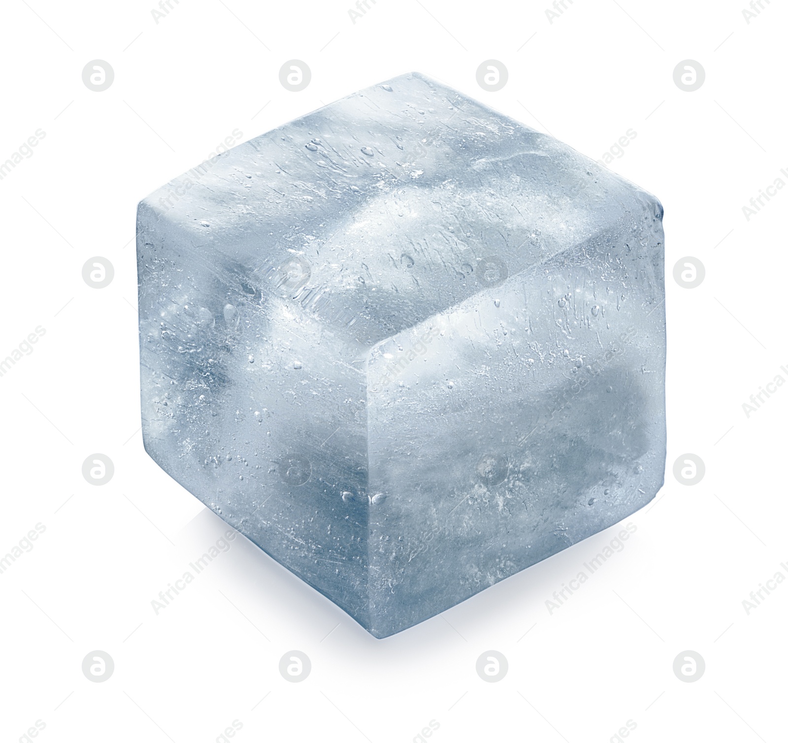 Photo of Crystal clear ice cube isolated on white