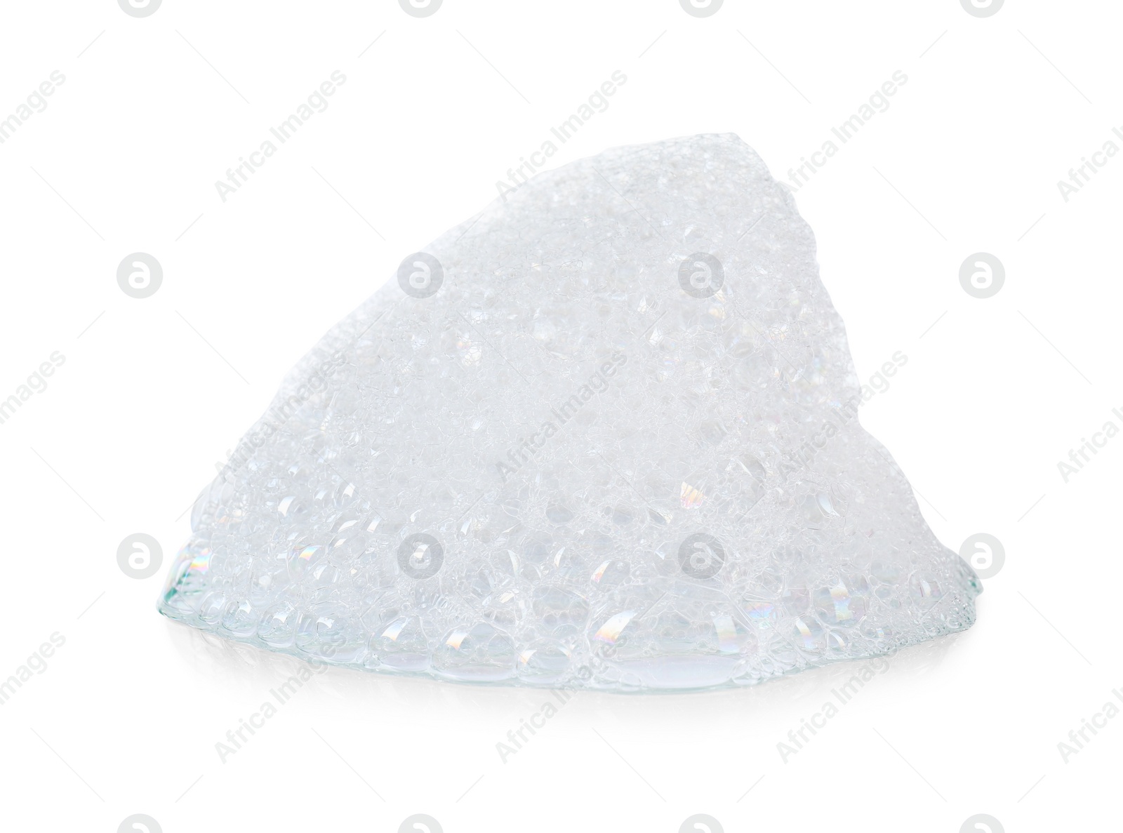 Photo of Drop of fluffy bath foam isolated on white