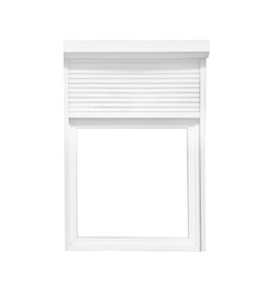 Image of Modern window with rolling shutter isolated on white