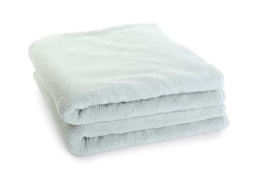 Soft folded terry towels isolated on white