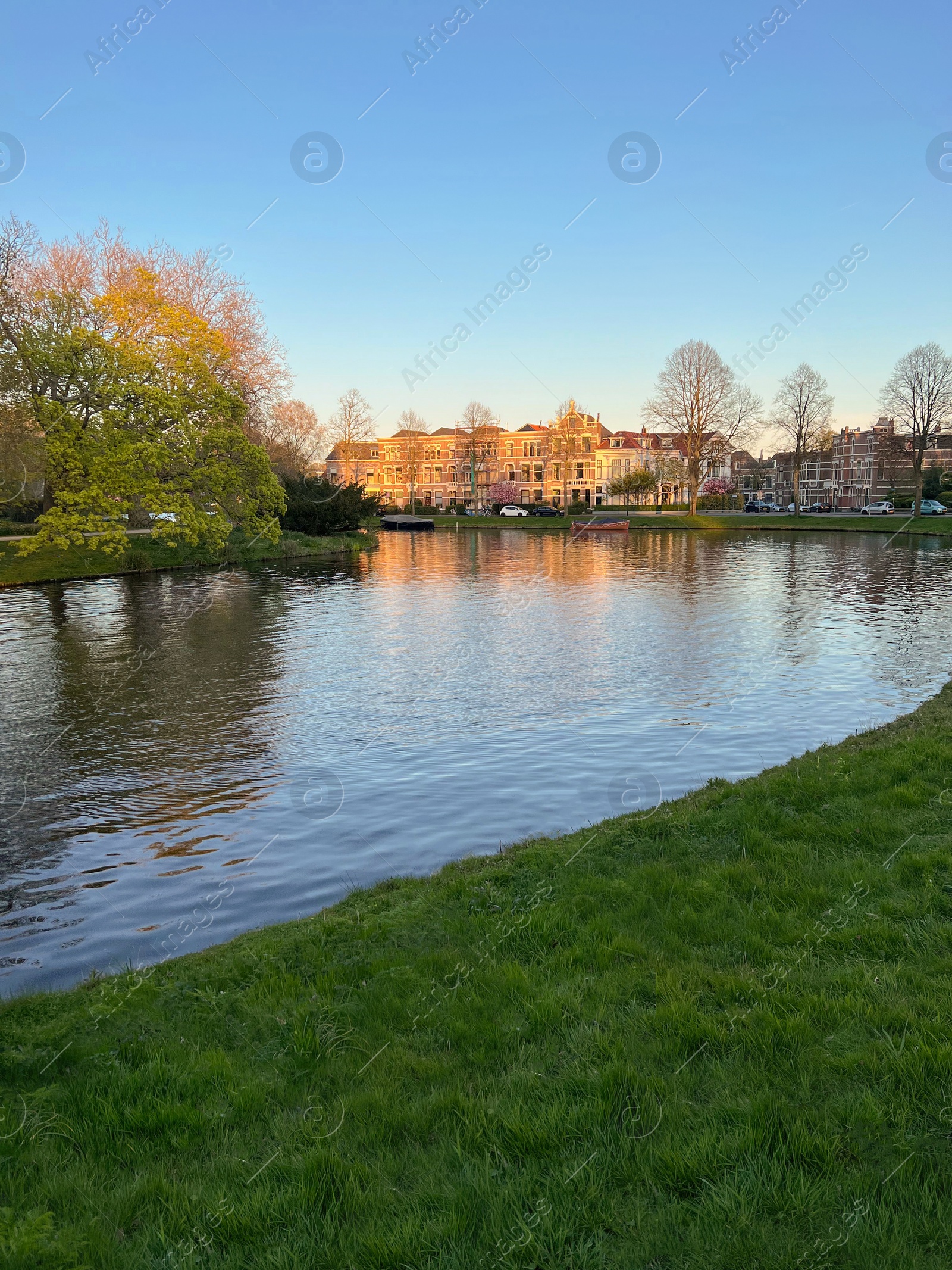 Photo of Picturesque view of beautiful canal in evening