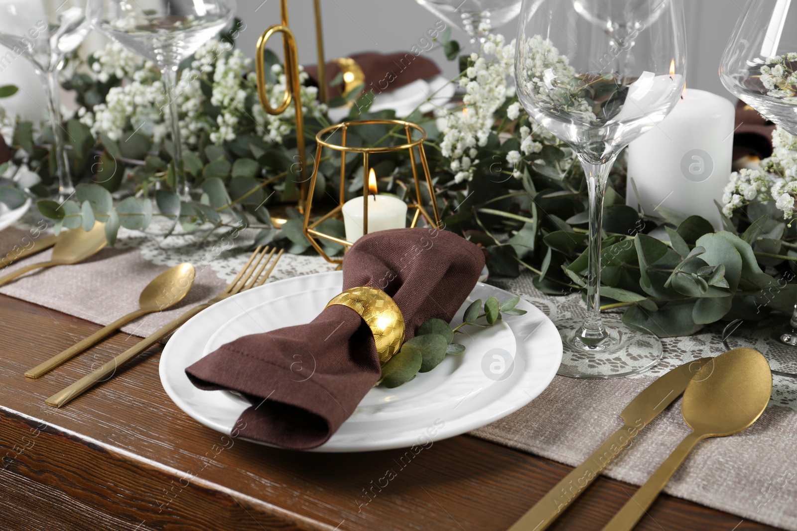 Photo of Stylish elegant table setting for festive dinner