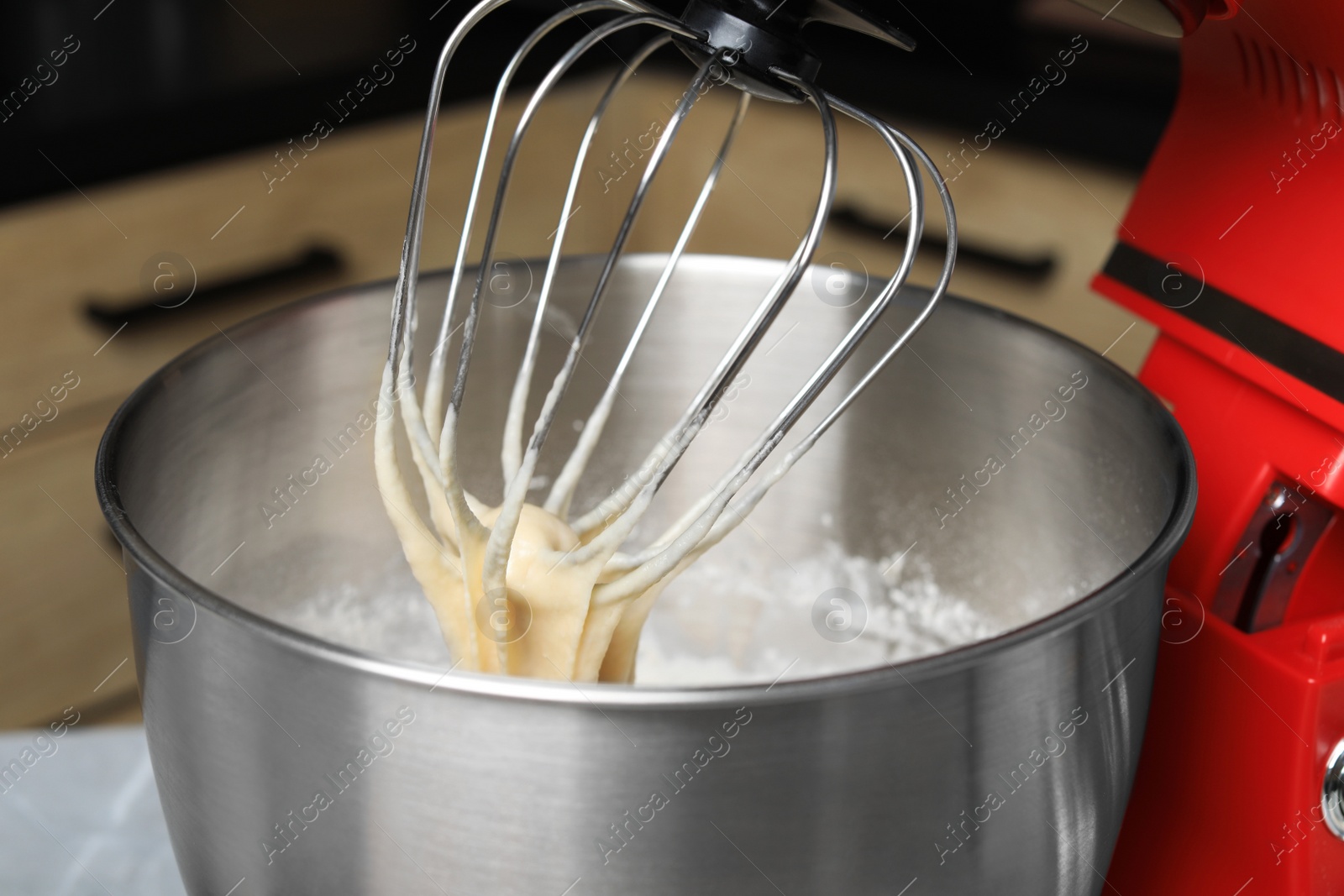 Photo of Modern stand mixer indoors. closeup. Home appliance