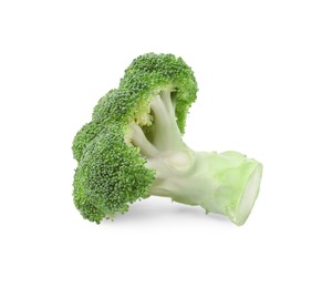 Photo of Fresh raw green broccoli isolated on white