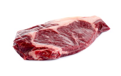 Piece of fresh beef meat isolated on white