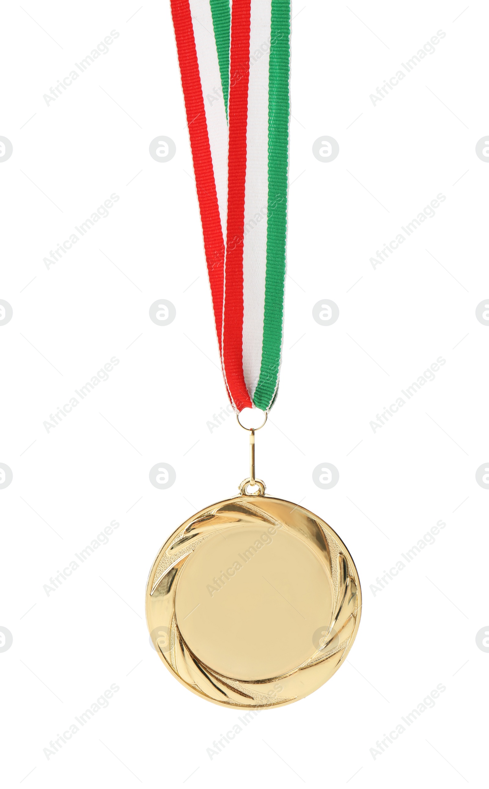 Photo of Gold medal isolated on white. Space for design