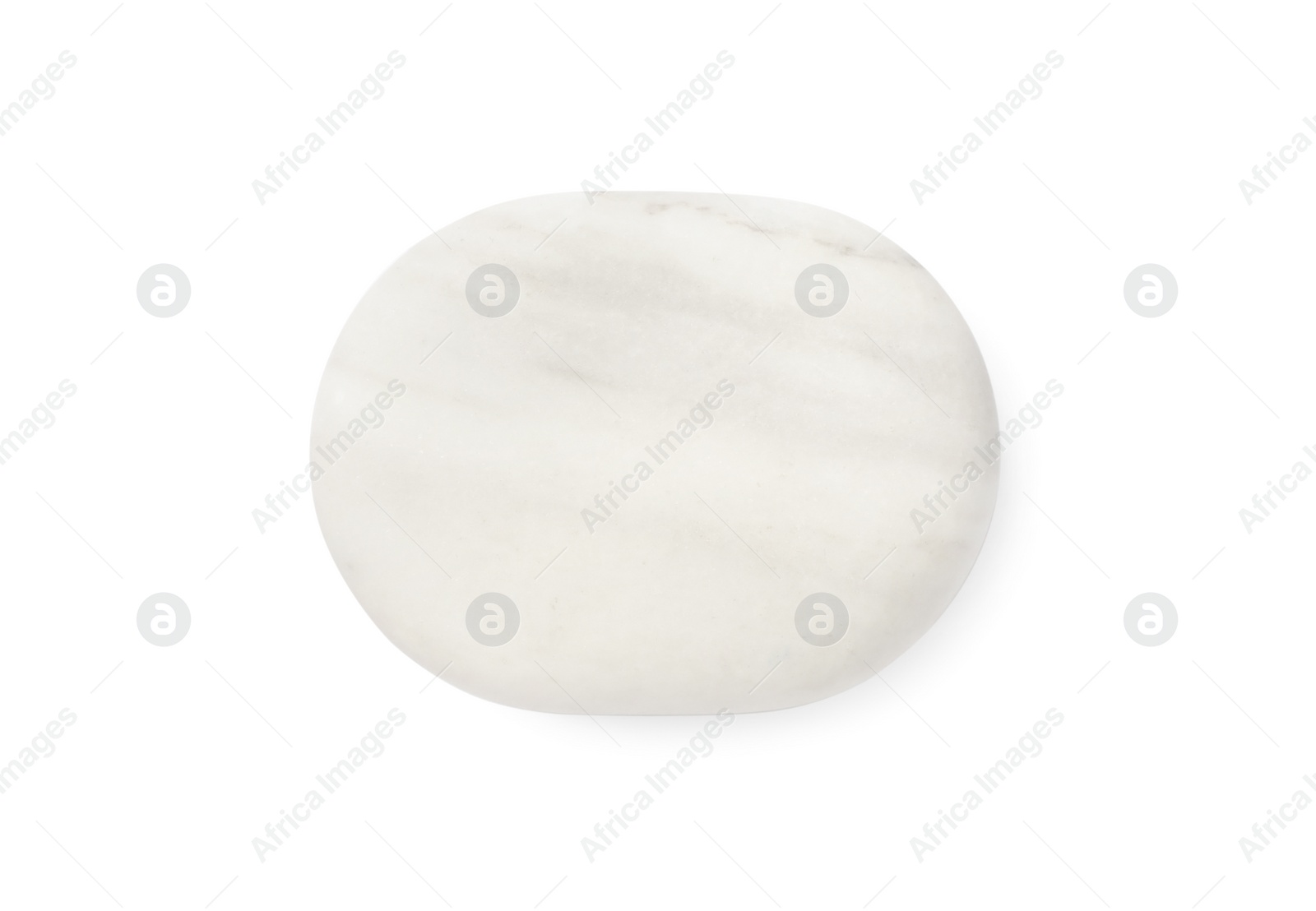 Photo of One marble stone isolated on white, top view