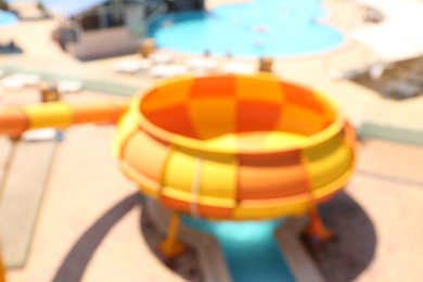 Blurred view of attraction in water park
