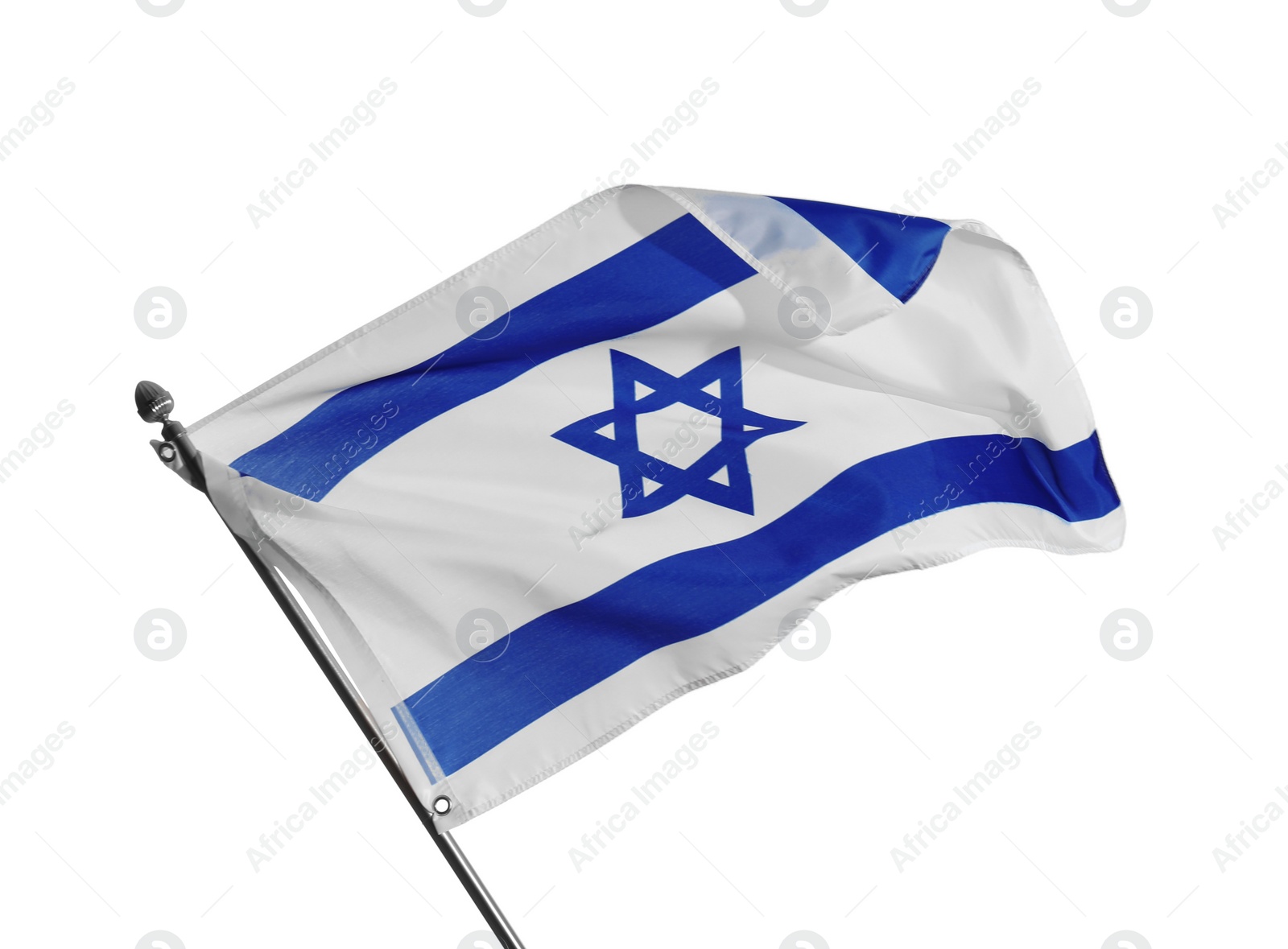 Photo of Flag of Israel isolated on white. National symbol