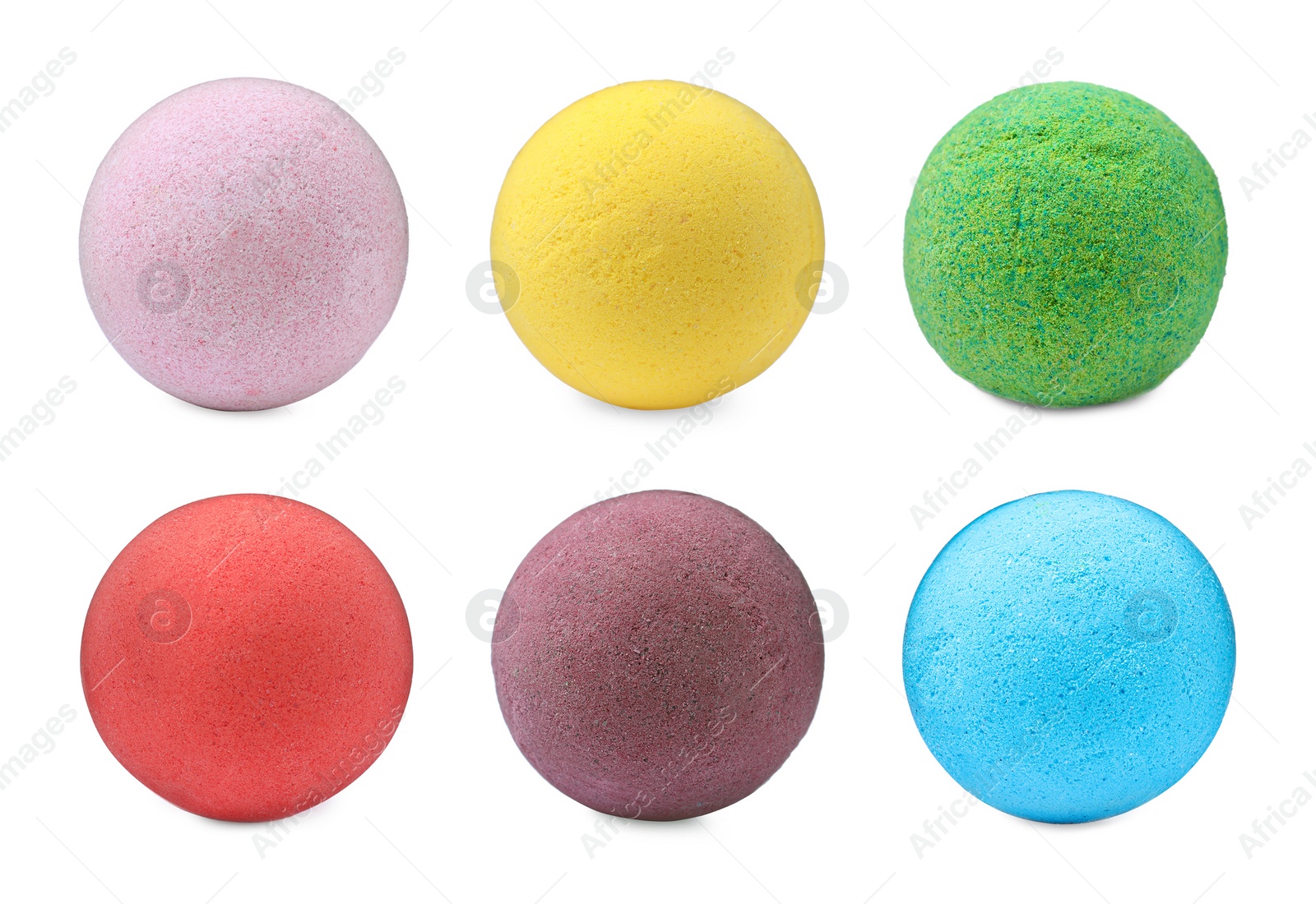 Image of Set with aromatic bath bombs on white background