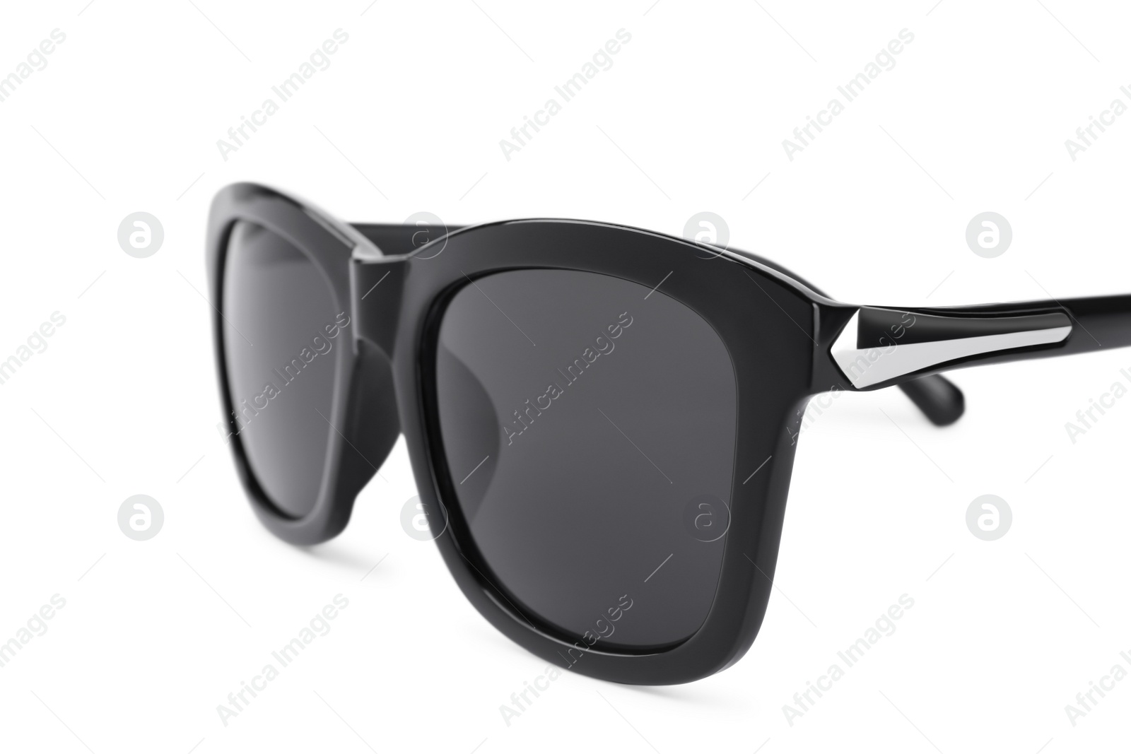 Photo of Stylish sunglasses isolated on white. Fashion accessory