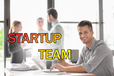 Image of Business partners at workplace in office. Startup team