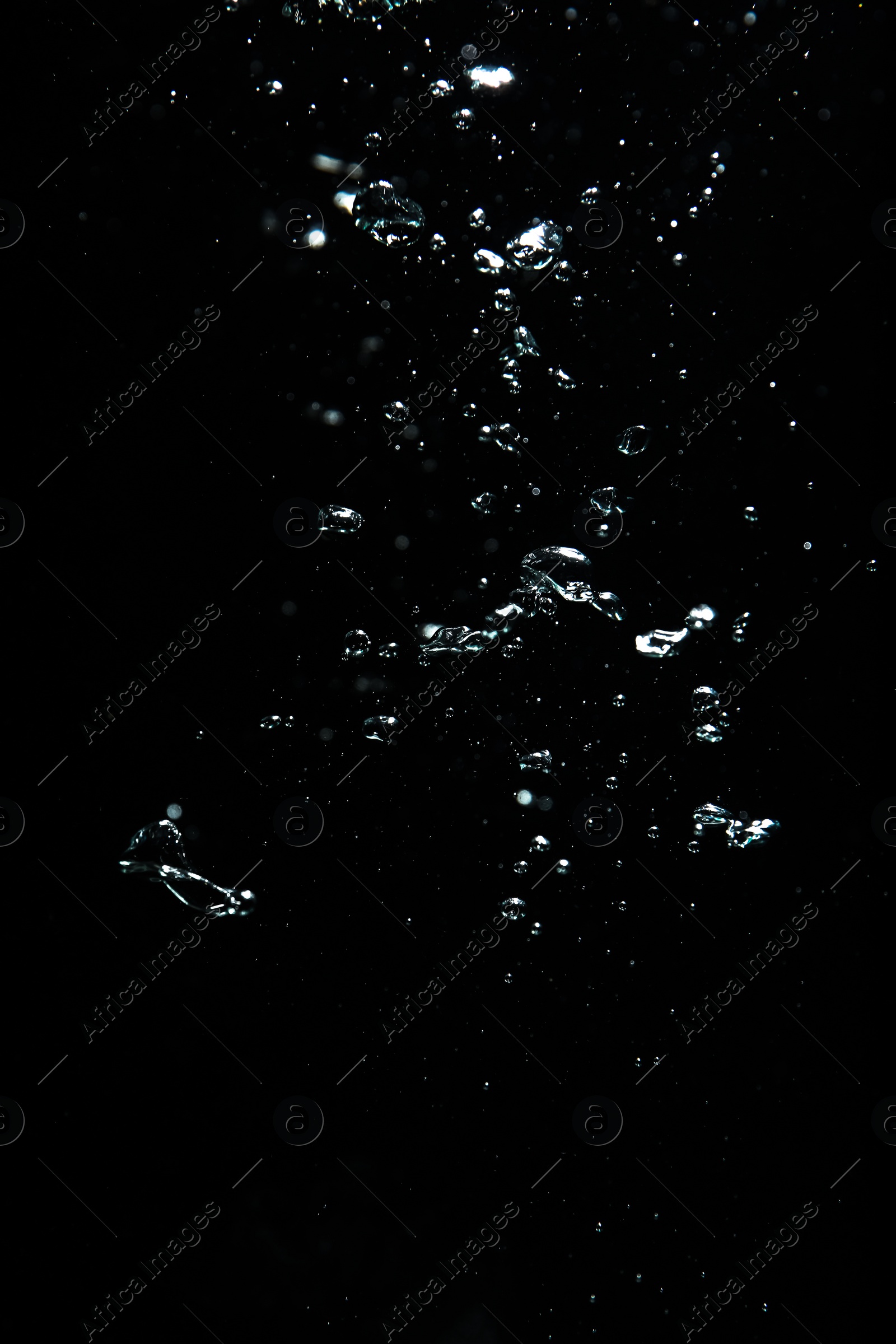 Photo of Air bubbles in water on black background
