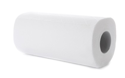 Photo of One roll of paper towels isolated on white