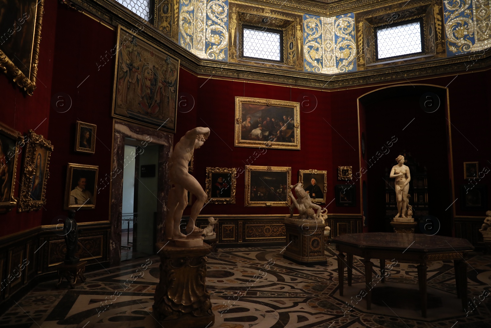 Photo of Florence, Italy - February 8, 2024: Different famous sculptures and paintings at Uffizi gallery