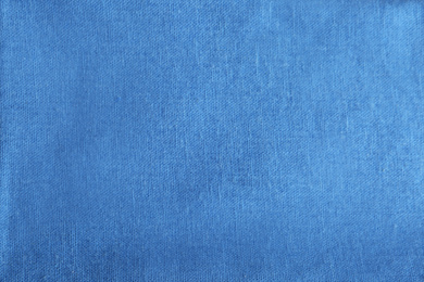 Photo of Texture of beautiful blue fabric as background, closeup