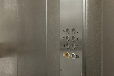 Clean stylish elevator call panel with buttons