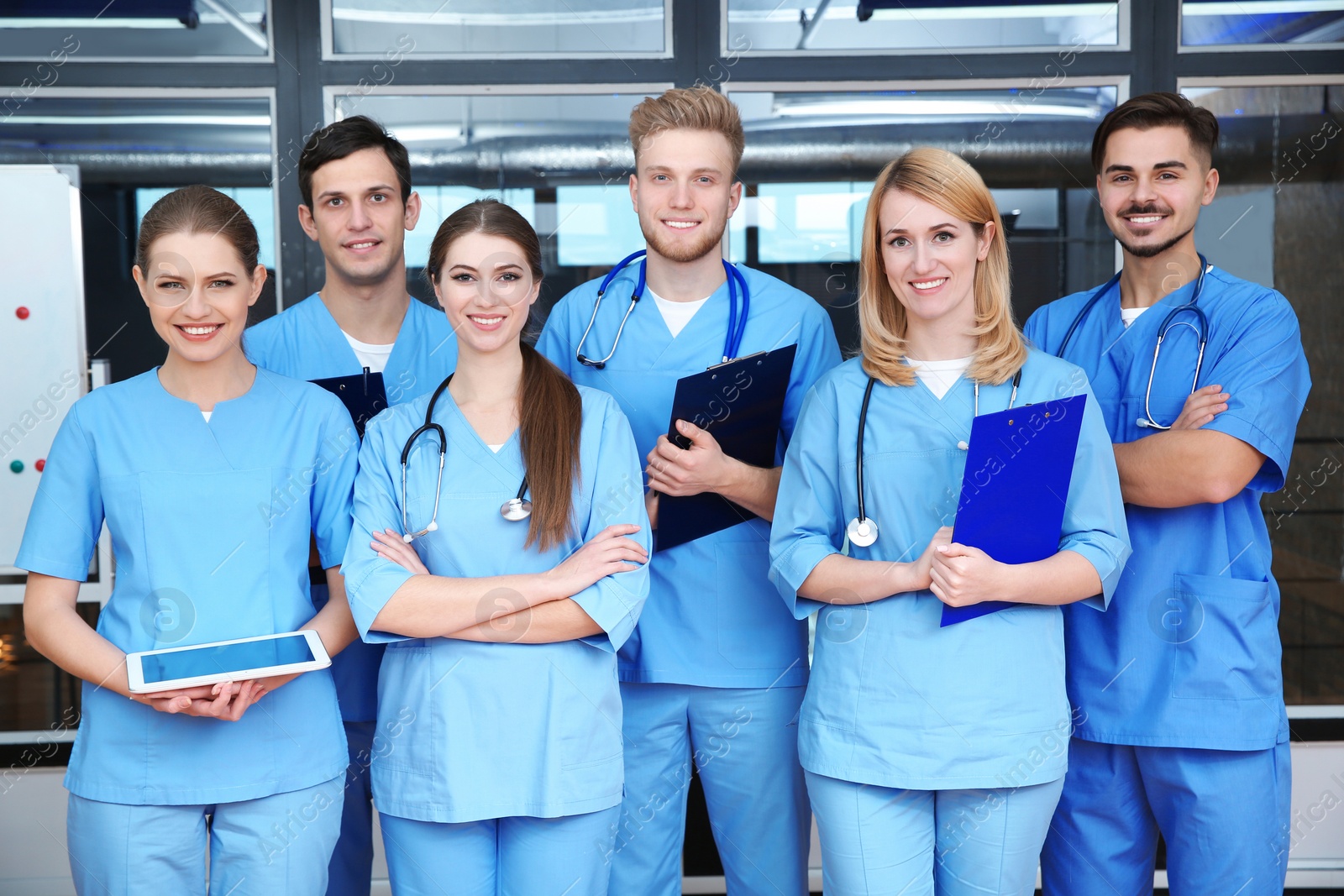 Photo of Young medical students in university lecture room