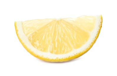 Photo of Slice of fresh lemon isolated on white