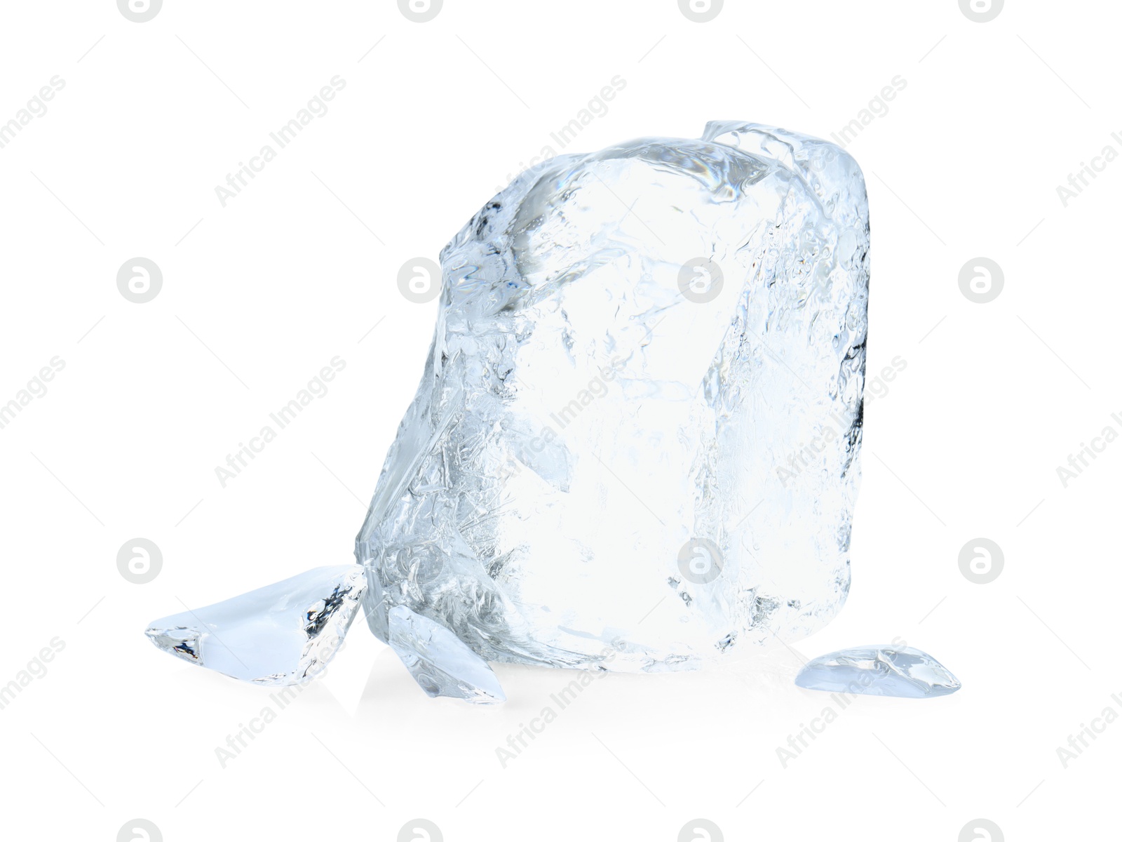 Photo of Pieces of clear ice isolated on white