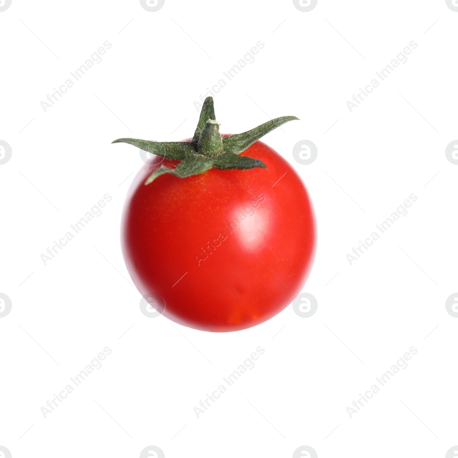 Photo of Fresh ripe cherry tomato on white background